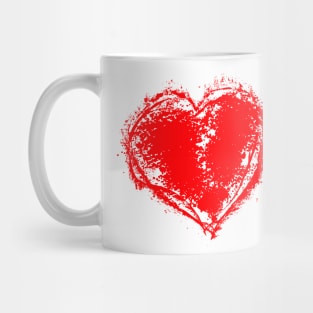 red scribble hearts Mug